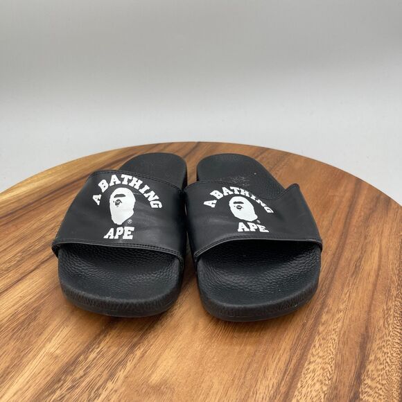 A Bathing Ape College Slide Sandals Mens Size 7 Black Casual Comfort Shoes main image 7